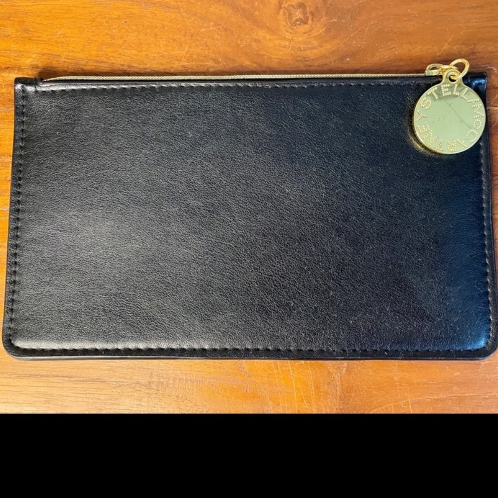 Stella McCartney Black Pouch with Gold Accents